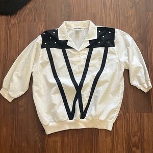 Vintage 80’s windbreaker pullover 3/4 sleeve (large)